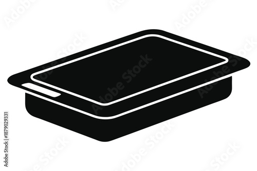 baking tray line art silhouette vector illustration