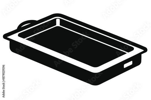 baking tray line art silhouette vector illustration