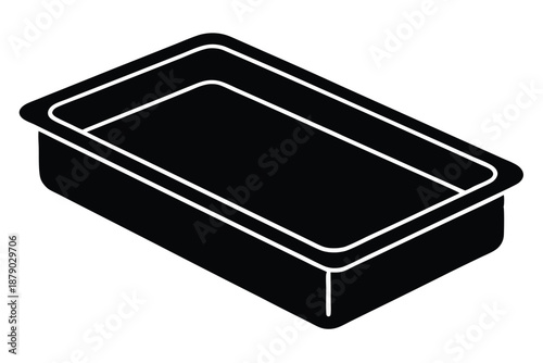 baking tray line art silhouette vector illustration