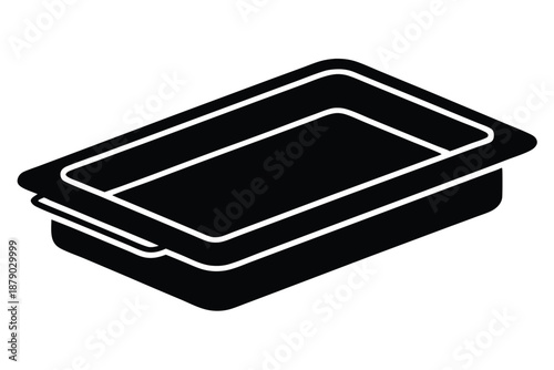 baking tray line art silhouette vector illustration