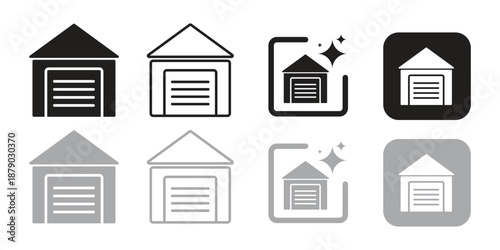 Garage Icon for Vehicle Workshop and Home Garage Illustration with Transparent Background