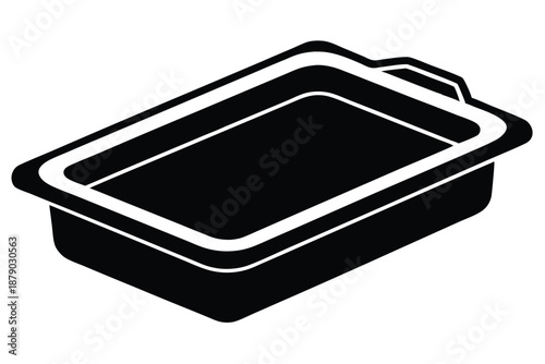 baking tray line art silhouette vector illustration