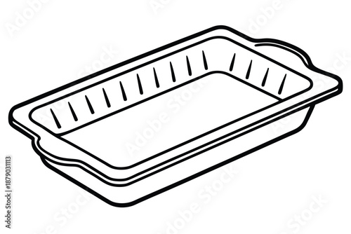 baking tray line art silhouette vector illustration