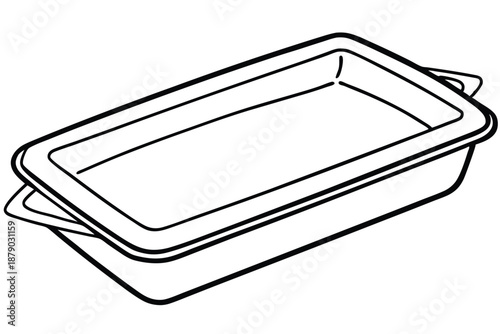 baking tray line art silhouette vector illustration