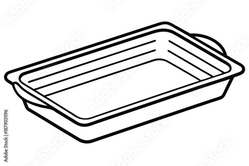 baking tray line art silhouette vector illustration