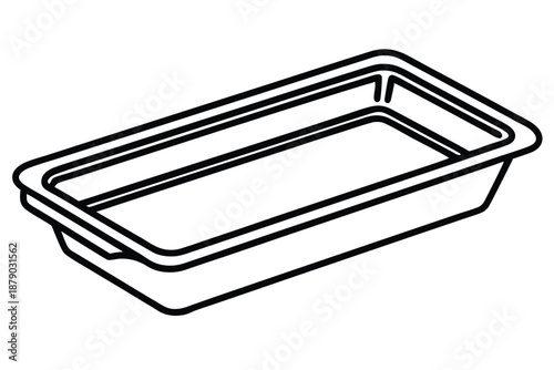 baking tray line art silhouette vector illustration