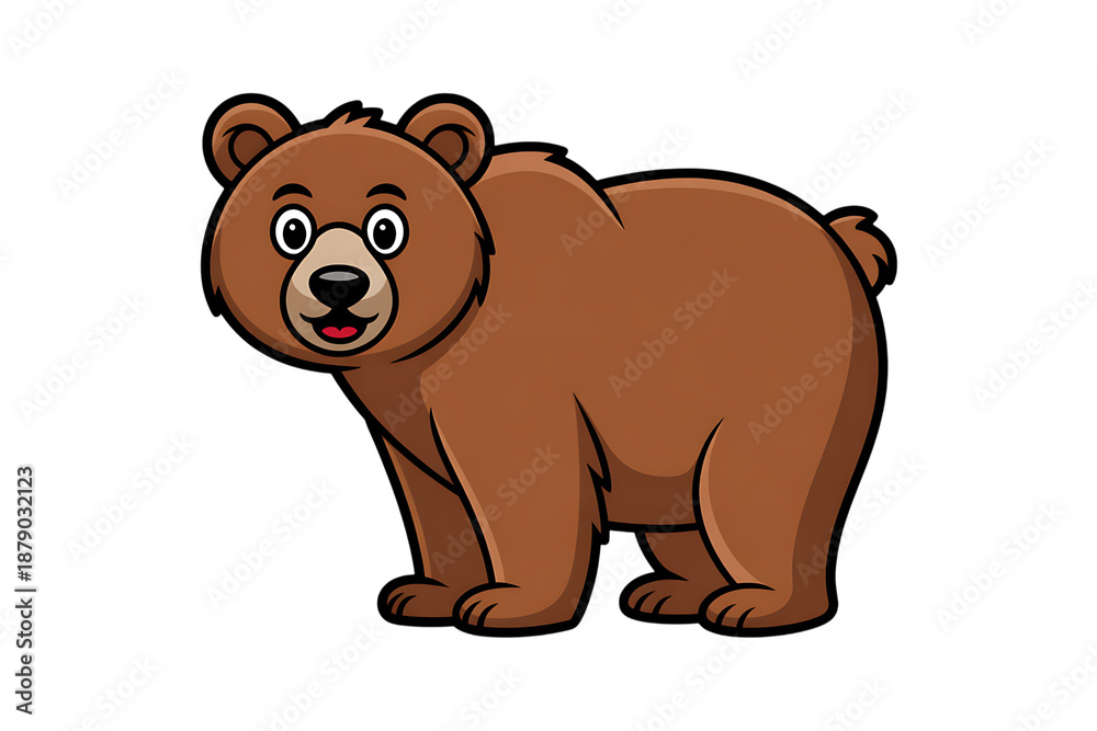 Obraz premium Cartoon brown bear illustration