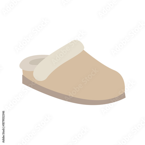 cozy beige soft slipper mule slippers moccasin emoji symbol sign icon vector illustration isolated flat shoe
