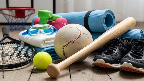 Sports Equipment and Fitness Gear Collection.