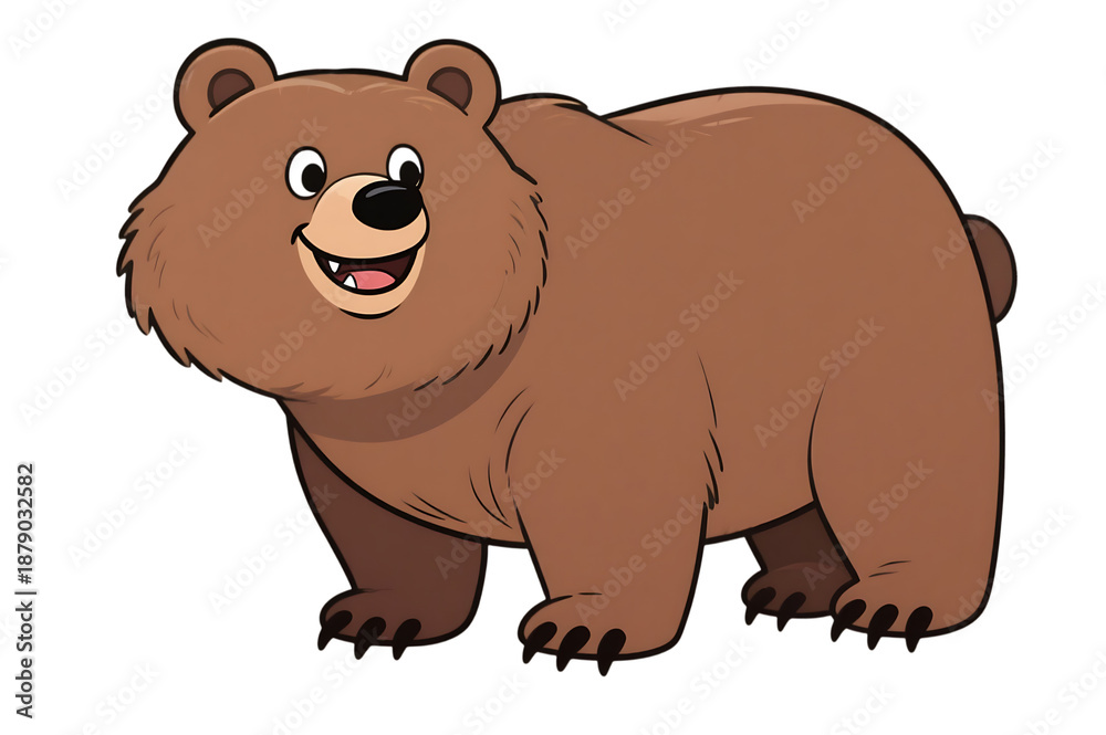 Fototapeta premium Cartoon brown bear illustration