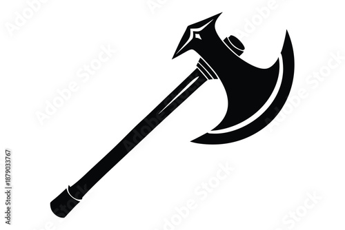 archaeological axe line art silhouette vector illustration