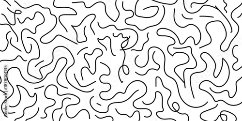 abstract pattern of irregular thin contour lines on white background, seamless pattern with abstract lines, seamless pattern with black and white stripes, natural printing illustrations of maps.