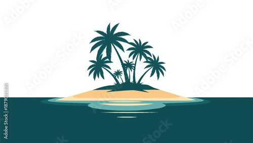 Serene tropical island getaway with swaying palm trees