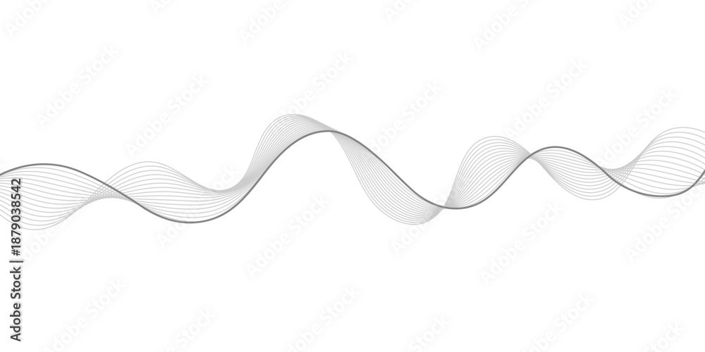 Obraz premium Abstract white wave background with thin flowing lines and smooth curves. Minimal modern design ideal for branding, presentations, websites, banners, posters, and corporate use.