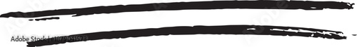 Double hand drawn brush line stroke