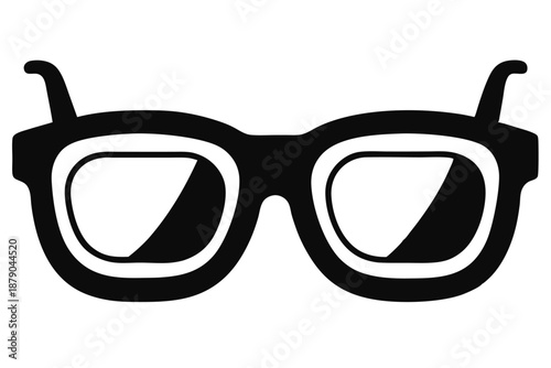 3d glasses line art silhouette vector illustration