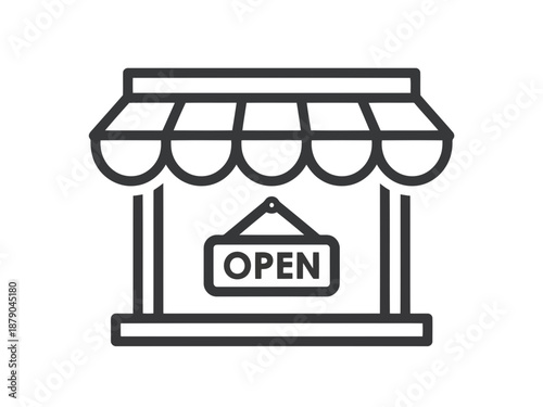 Wallpaper Mural An open storefront with an open sign hanging on the door Torontodigital.ca