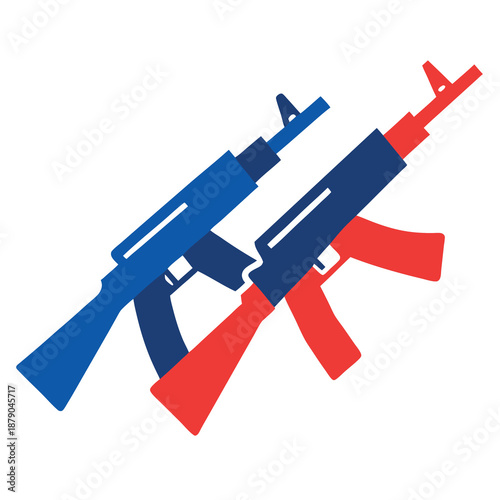 Two assault cross rifle USA style for memorial day 