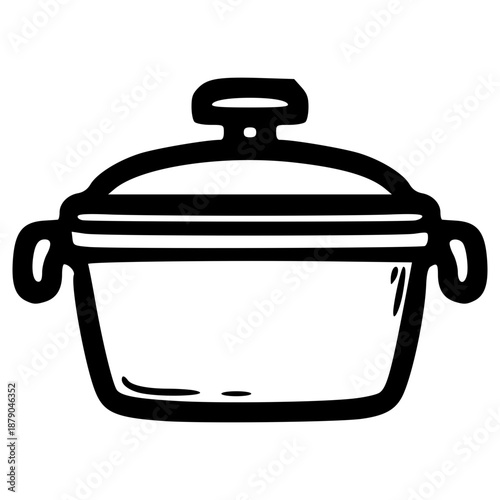 doodle pot illustration hand drawn outline vector