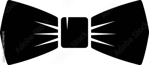 Classic Bow Tie Silhouette Icon, Formal Neckwear Accessory for Gentlemen and Celebrations