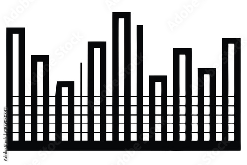 equalizer bars line art silhouette vector illustration