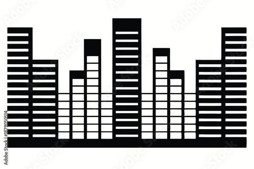 equalizer bars line art silhouette vector illustration