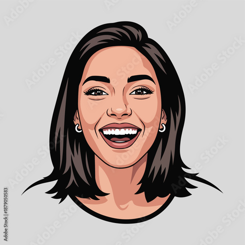 Illustration of a laughing woman