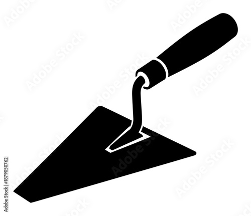 Masonry Trowel - Minimalist Vector Silhouette