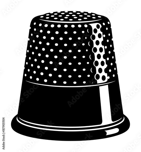 Thimble Silhouette - Minimalist Vector Illustration