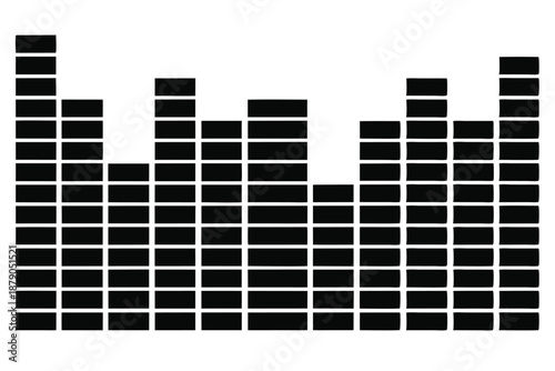 equalizer bars line art silhouette vector illustration