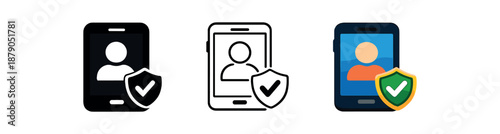 digital identity phone with small check shield near avatar secure sign token