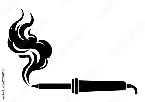 Soldering Iron Silhouette - Minimalist Vector Illustration