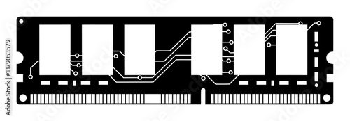 RAM Memory Stick - Minimalist Vector Silhouette