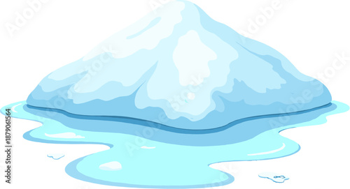 Cute winter snow pile in cartoon style, perfect for holiday designs, winter scenes, children’s illustrations, seasonal artwork, and snowy landscapes