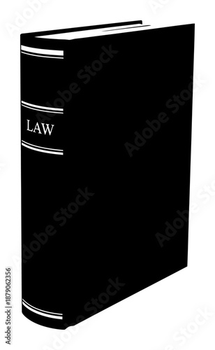 Law Book Silhouette - Minimalist Vector Illustration