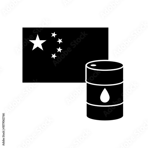 Flag of Vietnam and Oil Barrel Icon for Business Concept