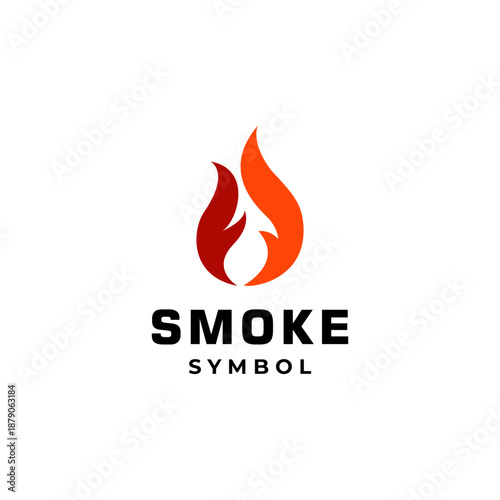 Smoke Fire burn Logo design vector template