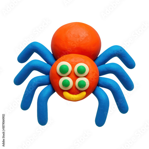 PNG Colorful clay spider sculpture