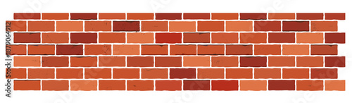 Foto red brick wall with white mortar isolated on transparent background transparent