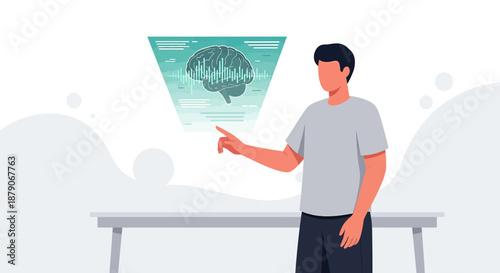 Innovative brain interface concept showcasing modern technology for neurological studies