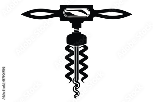 corkscrew line art silhouette vector illustration
