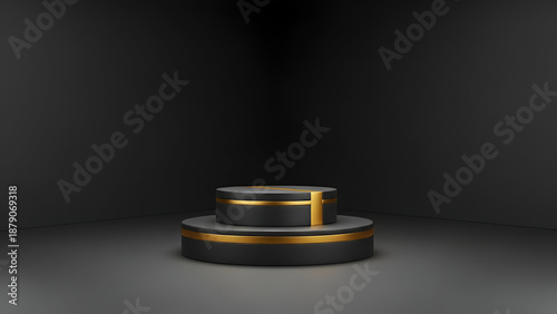 Modern minimalist gold-accented cylinder