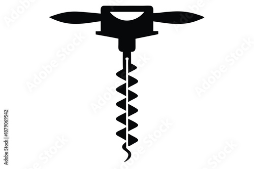 corkscrew line art silhouette vector illustration