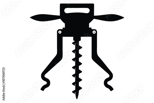 corkscrew line art silhouette vector illustration