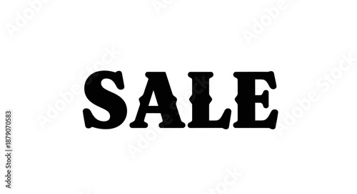 A large black sale sign on a plain white background