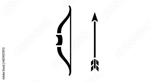 A black bow and arrow icon on a white background, symbolizing precision and focus.