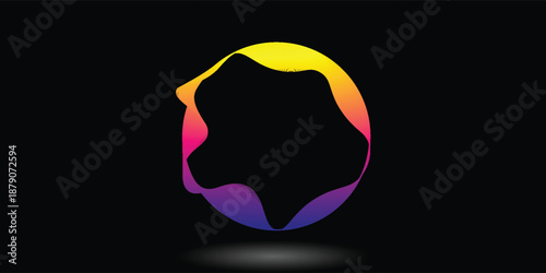 Beautifully shining colour wheel on black background.