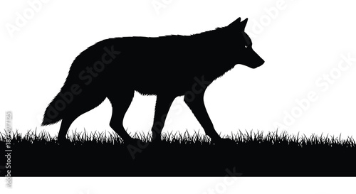 A striking depiction of a wolf in profile against a bright backdrop showcasing its natural form and wild essence silhouette