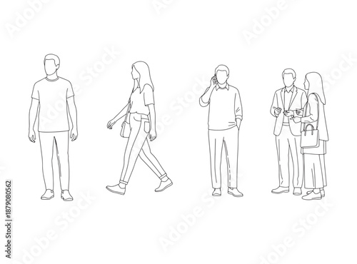 Human Figure CAD Blocks – Top, Side & Front View Outline Vectors