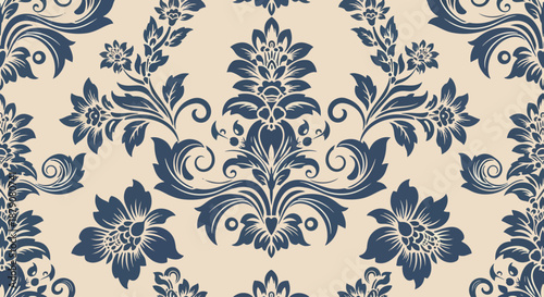 Seamless Damask Classic European Ornament Design